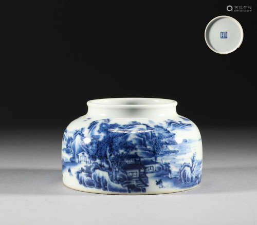 Qing Dynasty, blue and white water bowl