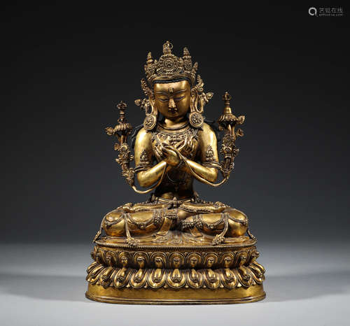 Ming Dynasty, Tibetan bronze gilding, Tara statue