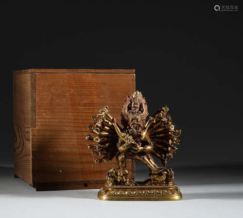 Qing Dynasty, Tibet, bronze gilding, great Weide, King Kong ...