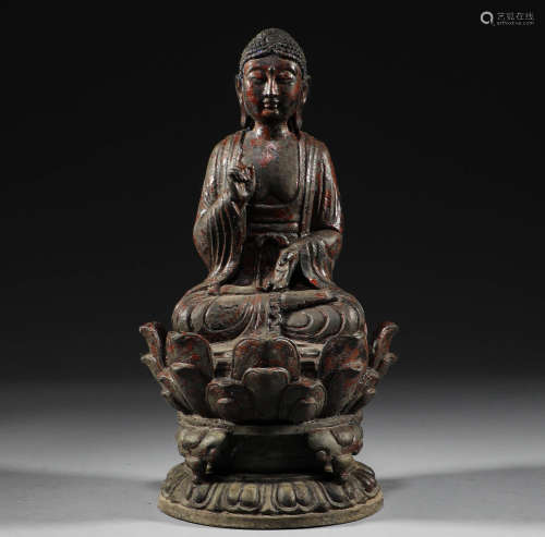 Liao Dynasty, bronze gilt lotus Buddha statue