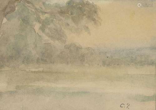 Camille Pissarro, French 1830-1903- Paysage; watercolour, si...