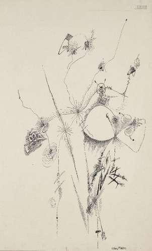 Rudolf Bauer, Polish 1889-1953- Ohne Titel; ink, signed lowe...