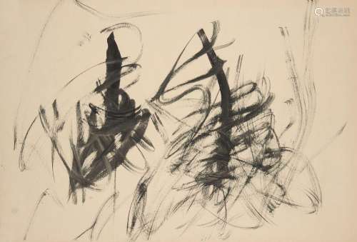 Tony Tuckson, Australian 1921-1973- Untitled, abstract black...