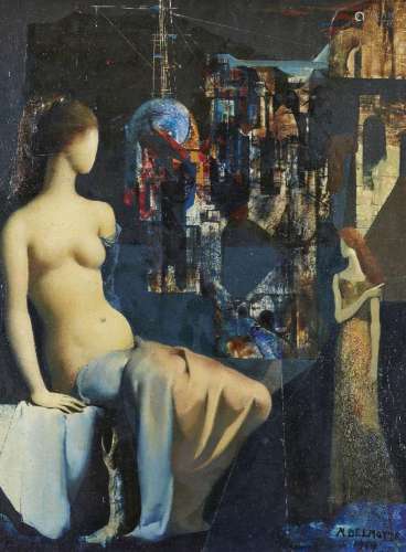 Marcel Delmotte, Belgian 1901-1984- Femme nue, 1959; oil on ...