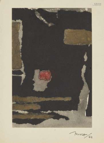 Bernard Munch, French 1921- Sans titre, 1964; mixed media, p...