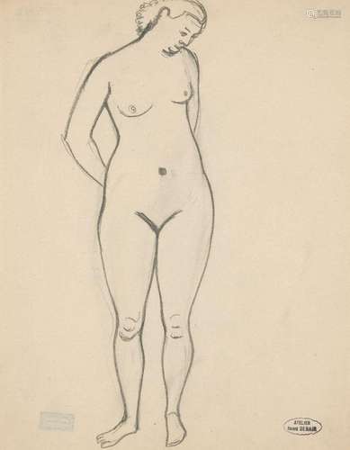 André Derain, French 1880-1954- Nu; crayon on paper, signed ...