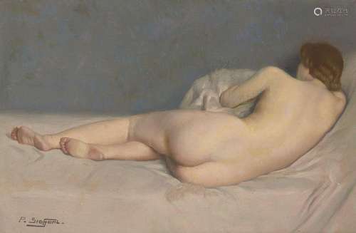 Paul Sieffert, French 1874-1957- Reclining female nude; oil ...