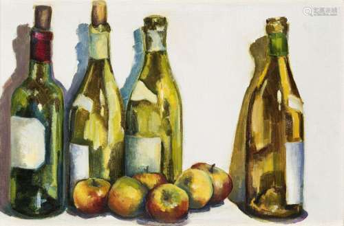 Annabel Daou Pissarro, American b.1967- Still Life of Bottle...