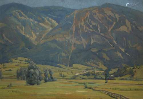 Carl Felkel, Austrian 1896-1973- Landscape; oil on board, si...