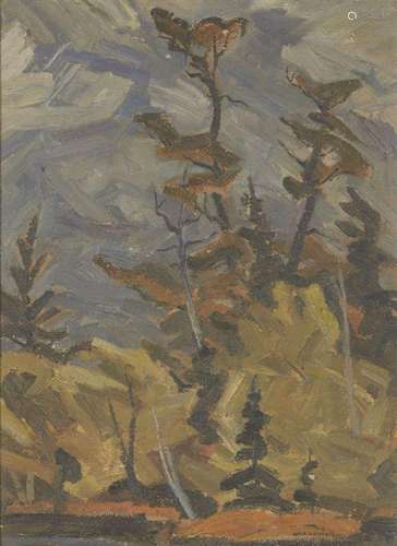 John Hall, Canadian, 1914-2002- Autumn landscape; oil on can...