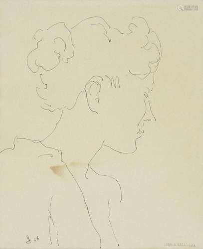 John Hall, Canadian, 1914-2002- Portrait of a woman in profi...