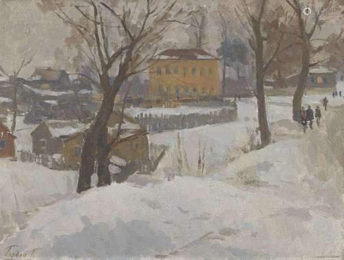 Grigori Gordon, Russian 1909-1995- St Petersburg; oil on can...