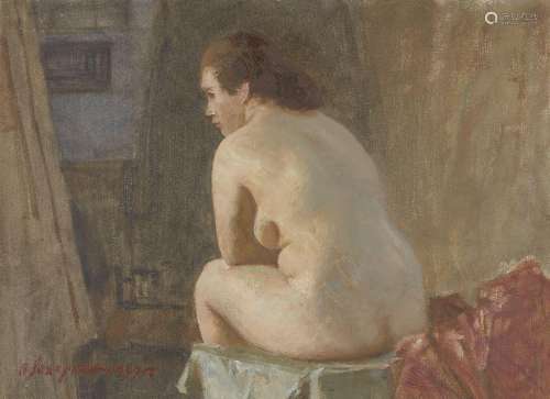 Vladimir Semenovich Zakharkin, Russian b.1923- Female nude, ...