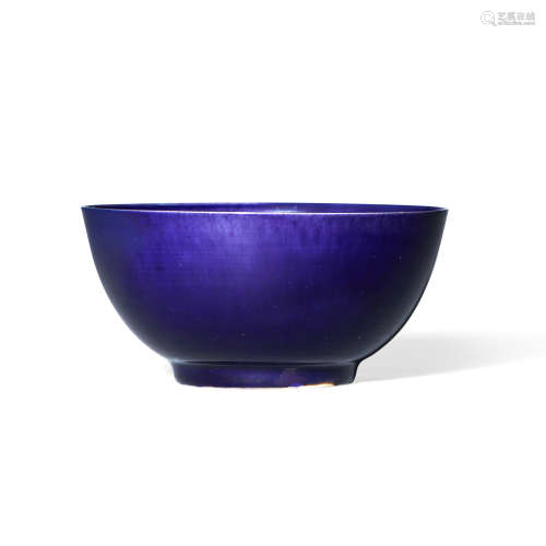 清康熙 茄皮紫釉小碗
