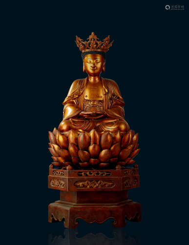 明 金漆夹纻阿弥陀佛坐像