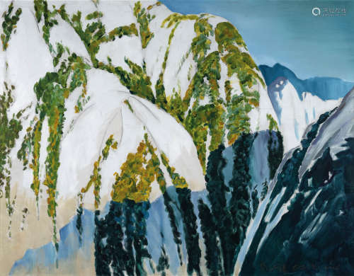 李正天（b.1942） 2006年作 华山如瀑 布面油画