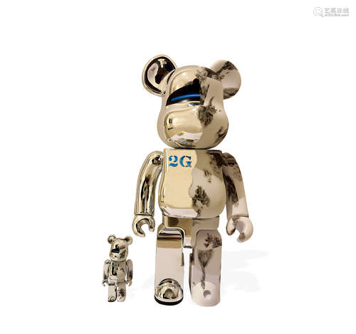 BE@RBRICK 2G 空山基 SORAYAMA x Daniel Arsham 400%+100% 塑胶雕...