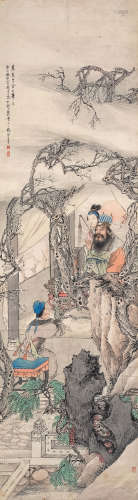 钱慧安 丁巳（1857）年作 仿唐寅笔意 镜片 设色纸本