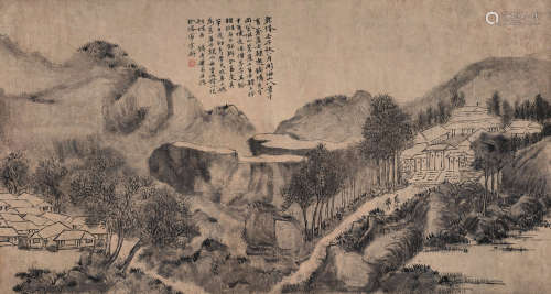 黄易（款） 壬子（1792）年作 访碑图 横披 水墨纸本