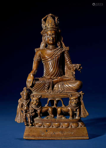 14-15世纪 铜嵌银弥勒佛