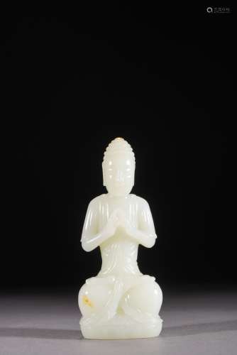 清代 白玉釋迦牟尼佛坐像