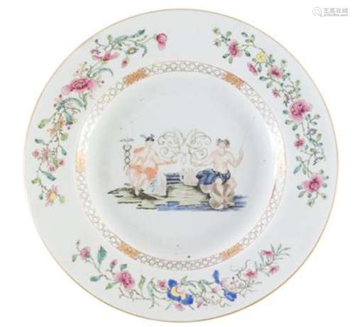 Assiette en porcelaine émaillée polychrome... - Lot 118 - Ly...