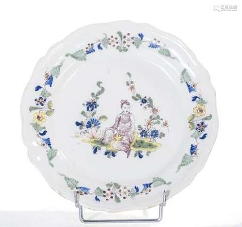 Belle assiette en faïence de Delft à la bordure... - Lot 236...