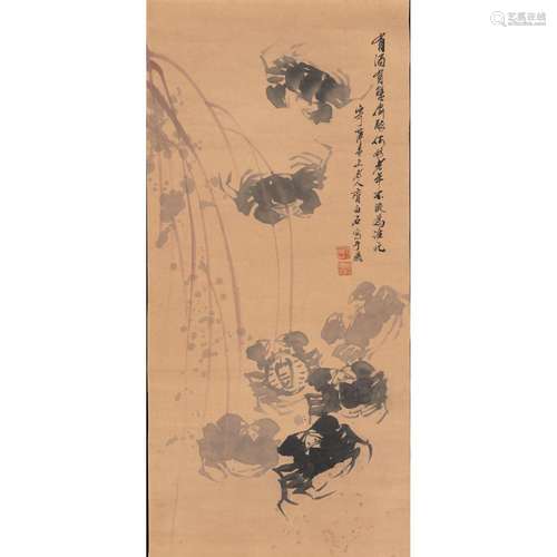 DANS LE GOÛT DE QI BAI SHI (1864-1957) Encre sur papier, à d...