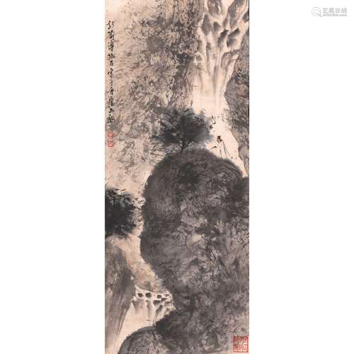 DANS LE GOÛT DE FU BAO SHI (1904-1965) Encre et polychromie ...