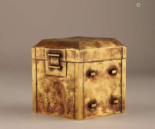 Pure gold treasure box of Liao Dynasty