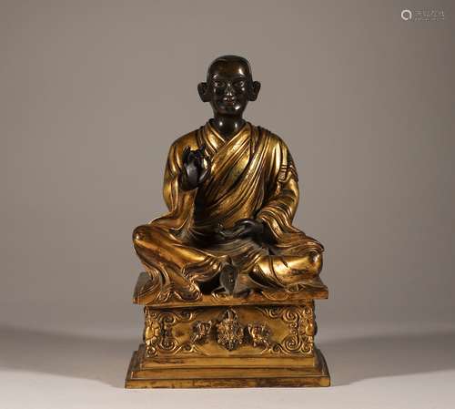 Bronze gilded Buddha statues of the Qing Dynasty