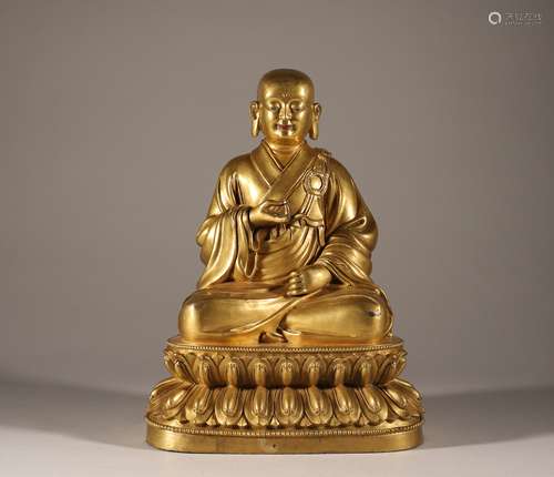 Bronze gilded Buddha statues of the Qing Dynasty