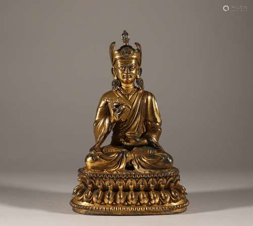 Bronze gilded Buddha statues of the Qing Dynasty