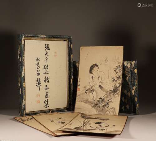 Chinese ink painting Zhang Daqian's paper album of ladies