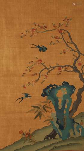 Flower and bird Tapestry in Qing Dynasty