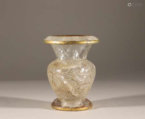 Gold coated crystal jar of Liao Dynasty
