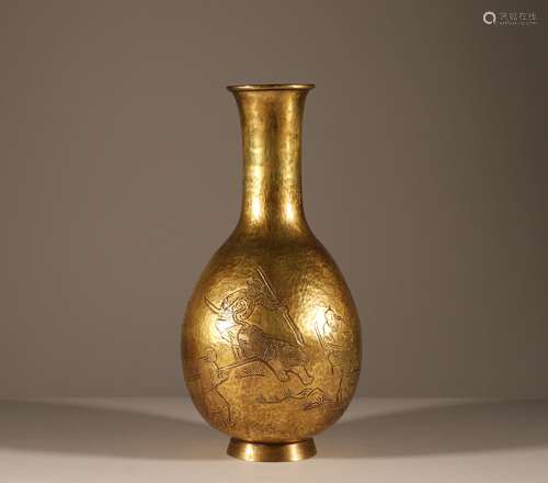 Gold Plated vase of Liao Dynasty