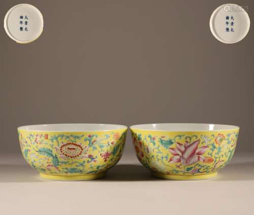 Qing Dynasty pastel sea bowl