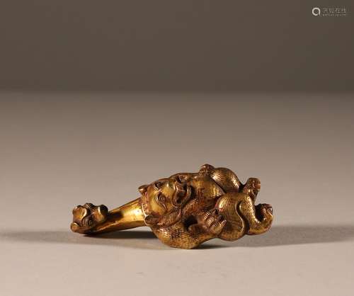 Silver gilded hook of Han Dynasty