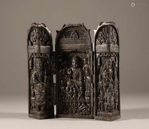 Pure silver Buddhist niche of Song Dynasty