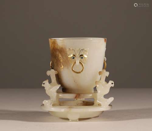 Hotan yucuo Jinding cup in Han Dynasty