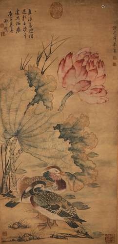 Chinese ink painting money selection paper flower and bird p...