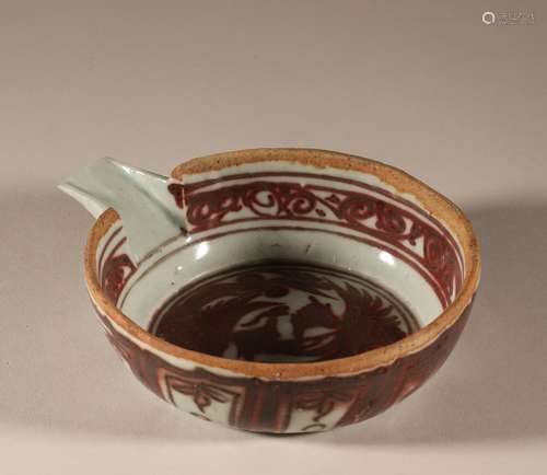 Yuan Dynasty underglaze red Lian