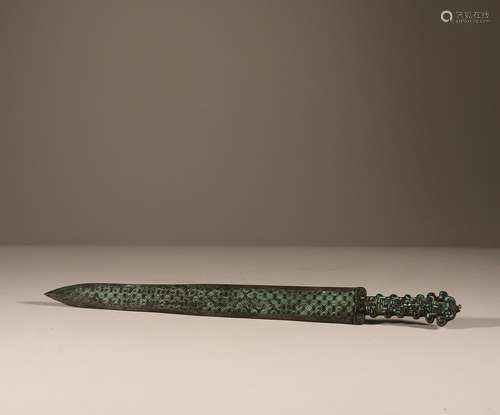 Copper sword inlaid with pine stone