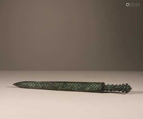 Copper sword inlaid with pine stone