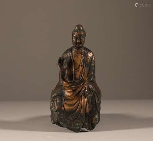 Bronze gilded Buddha statue of Han Dynasty