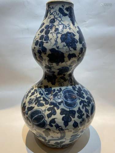 Chinese Blue and White Gourd Vase