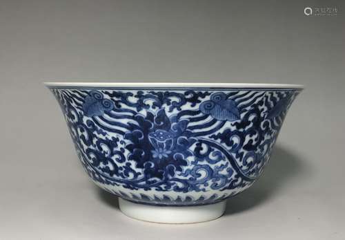 Chinese Blue and White Porcelain Bowl,Mark