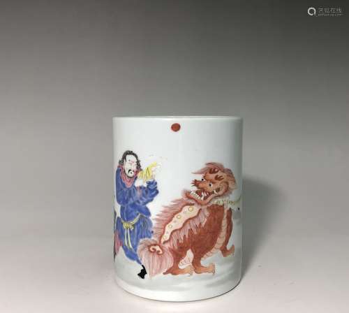 Chinese Famille Rose Porcelain Brushpot