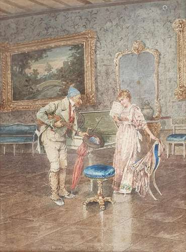 FEDERICO ANDREOTTI (1847-1930) La leçon de musique
